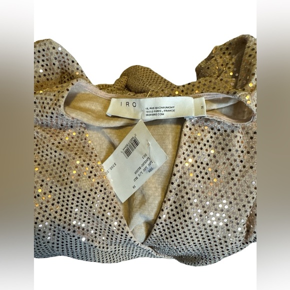 34. 🥳🥳 HOST PICK - IRO Loulou Mini Cocktail Dress Puff Sleeve Size 38 NWT - Picture 4 of 6